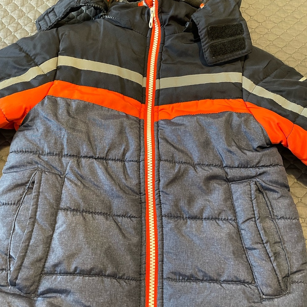 London Fog Navy Jacket with Orange Stripe
